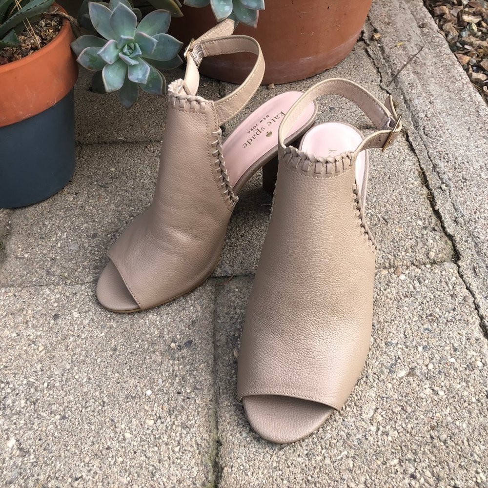 Kate Spade Block Heel Pale Taupe Sandal